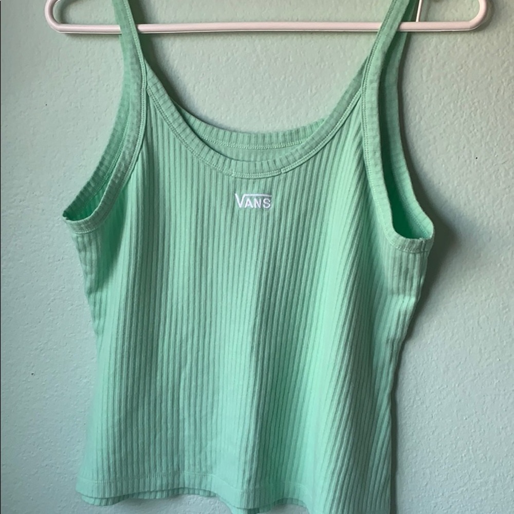 vans mint green tank top